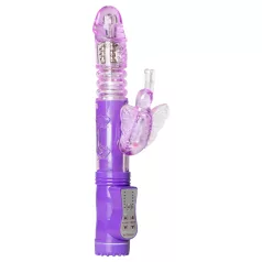   Easytoys Butterfly - rotējošs vibrators ar stumjošu funkciju, violets