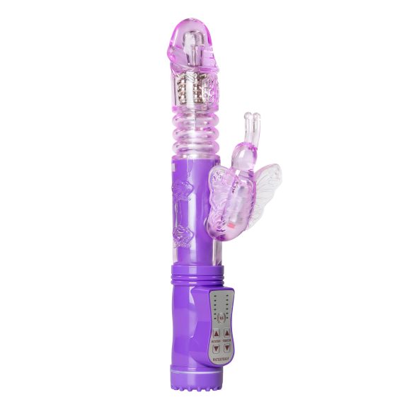 Easytoys Butterfly - rotējošs vibrators ar stumjošu funkciju, violets