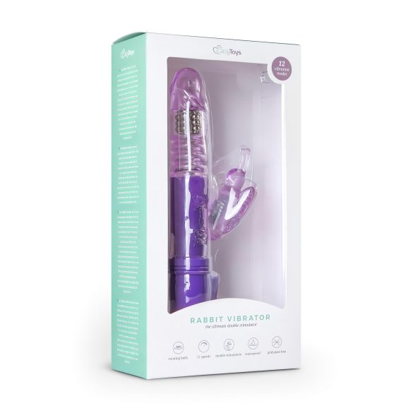 Easytoys Butterfly - rotējošs vibrators ar stumjošu funkciju, violets