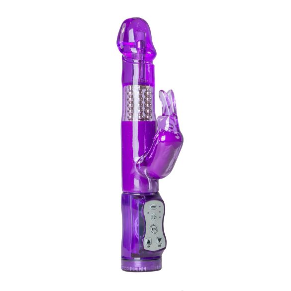 Easytoys Rabbit - rotējošs pērlīšu klitora vibrators (violets)
