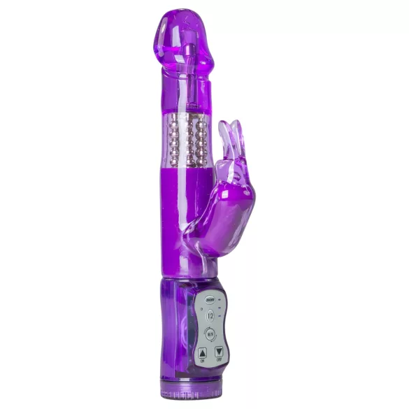 Easytoys vibrators ar rotējošām bumbiņām un klitora stimulatoru violets
