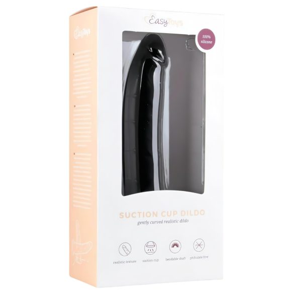 Easytoys - silikona dildo ar piesūcekni 21cm melns