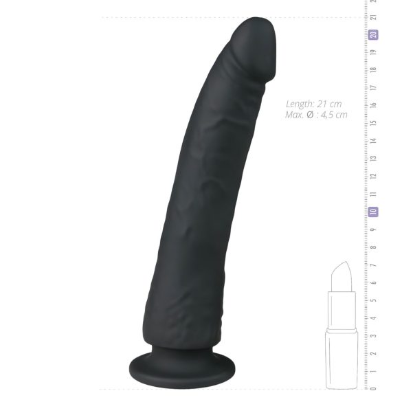 Easytoys - silikona dildo ar piesūcekni 21cm melns