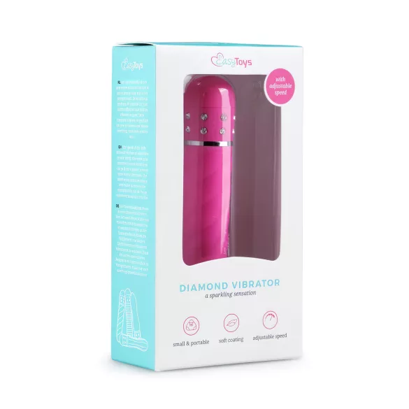 Easytoys Diamond - vibrators ar spīdumiem, rozā