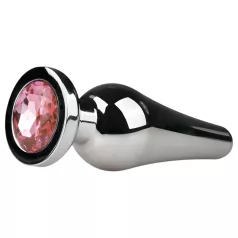   EasyToys Metal Nr.11 - anālais konuss ar rozā akmentiņu (sudrabs, 3,5 cm)