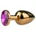 EasyToys Metal Nr.1 - anālais konuss ar violetu akmentiņu (zelta, 2,5 cm)