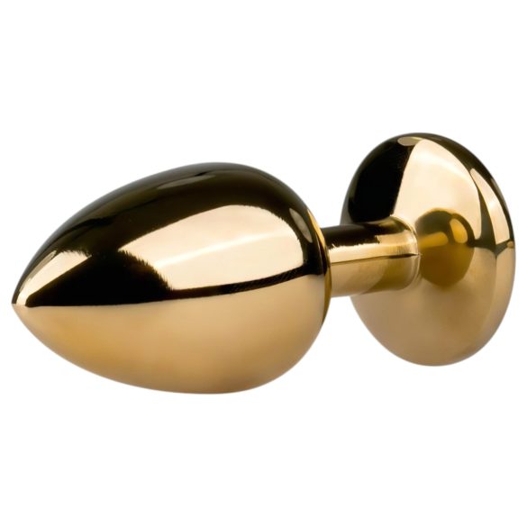 Easytoys Metal No.1 - violeta akmens anālais spraudnis - zelts (2,5cm)