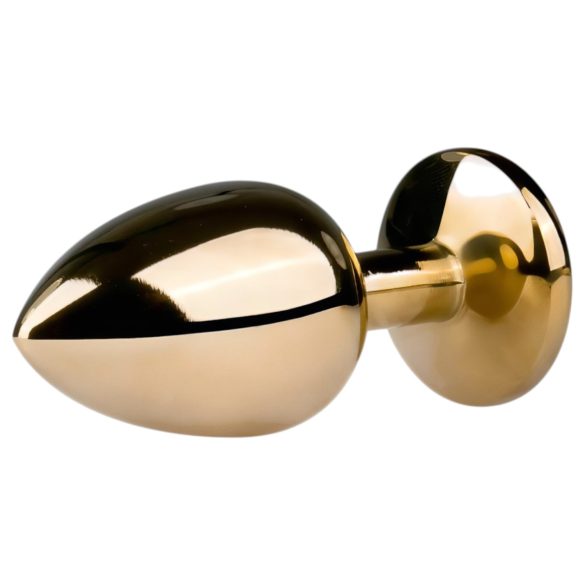 Easytoys Metal Nr.1 - ar baltu akmentiņu konusveida anālais plug - zelta krāsas (2,5 cm)