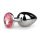 Easytoys Metal Nr.1 - rozā dārgakmens anālais spraudnis - sudrabs (2,7cm)