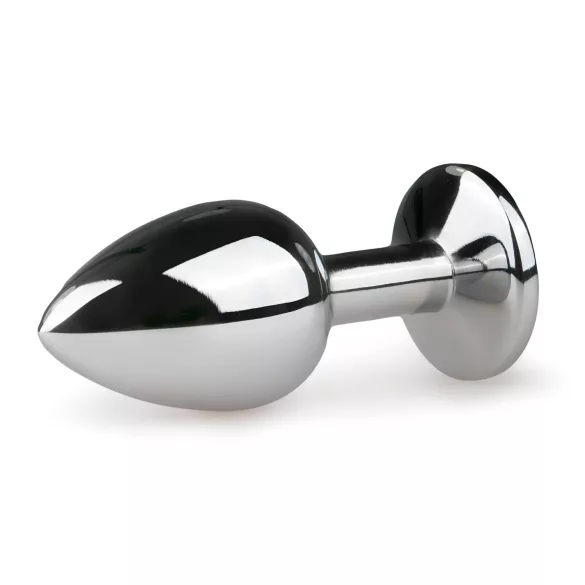 EasyToys Metal No.1 - sudraba anālais konuss ar rozā akmentiņu (2,7 cm)
