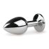 Easytoys Metal Nr.1 - rozā dārgakmens anālais spraudnis - sudrabs (2,7cm)