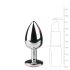 Easytoys Metal Nr.1 - rozā dārgakmens anālais spraudnis - sudrabs (2,7cm)