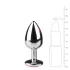 EasyToys Metal No.1 - sudraba anālais konuss ar rozā akmentiņu (2,7 cm)