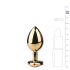 Easytoys Metāla Nr.7 - rozā akmens, zelta konusa anālais spraudnis (3 cm)