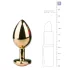 Easytoys metāla anālais plug ar rozā akmeni zelta krāsā 3cm