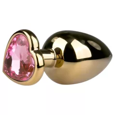   EasyToys Metal Nr.8 - anālais aizbāznis ar sirds formas pamatni (zelta-rozā, 3,5 cm)