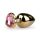 Easytoys Metal Nr.8 - anālais spraudnis ar sirsniņas pamatni - zelta-rozā (3,5 cm)