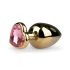 Easytoys Metal Nr.8 - anālais spraudnis ar sirsniņas pamatni - zelta-rozā (3,5 cm)