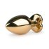 Easytoys Metal Nr.8 - anālais spraudnis ar sirsniņas pamatni - zelta-rozā (3,5 cm)