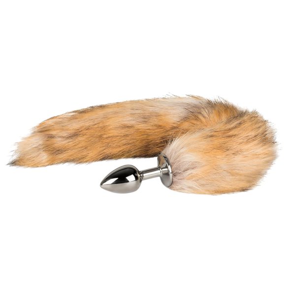 Easytoys Fox NO1 - metāla anālais aizbāznis ar lapsas asti (sudrabs-sarkans)