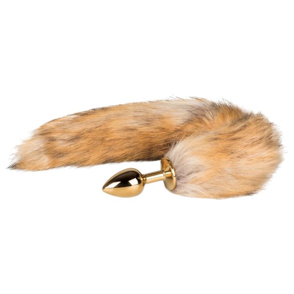 Easytoys Fox NO1 - metāla anālais spraudnis ar lapsas asti (zelta-sarkans)