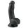 Easytoys - piesūcekņa dildo, ar sēkliniekiem (15cm) - melns