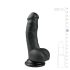 Easytoys - piesūcekņa dildo, ar sēkliniekiem (15cm) - melns