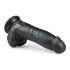 Easytoys - ar piesūcekni, sēkliniekiem dildo (20cm) - melns