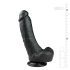 Easytoys - ar piesūcekni, sēkliniekiem dildo (20cm) - melns