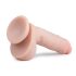 Easytoys - piesūcekņa dildo ar sēkliniekiem (22,5 cm) - dabīgs