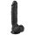 Easytoys - piesūcekņa dildo ar sēkliniekiem (22,5 cm) - melns
