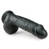 Easytoys - piesūcekņa dildo ar sēkliniekiem (22,5 cm) - melns