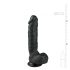 Easytoys - piesūcekņa dildo ar sēkliniekiem (22,5 cm) - melns