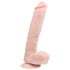 Easytoys - dildo ar piesūcekni un sēkliniekajiem 26,5cm naturāls