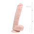 Easytoys - dildo ar piesūcekni un sēkliniekajiem 26,5cm naturāls