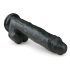 Easytoys - piesūcekņa liels dildo ar sēkliniekiem (26,5 cm) - melns