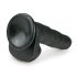Easytoys - piesūcekņa liels dildo ar sēkliniekiem (26,5 cm) - melns