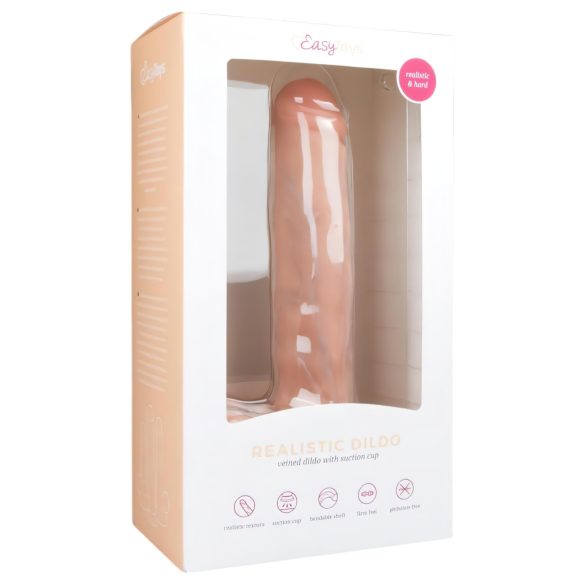 Easytoys - piesūcekņa paliktnis, liels dildo (29,5 cm) - dabīgs