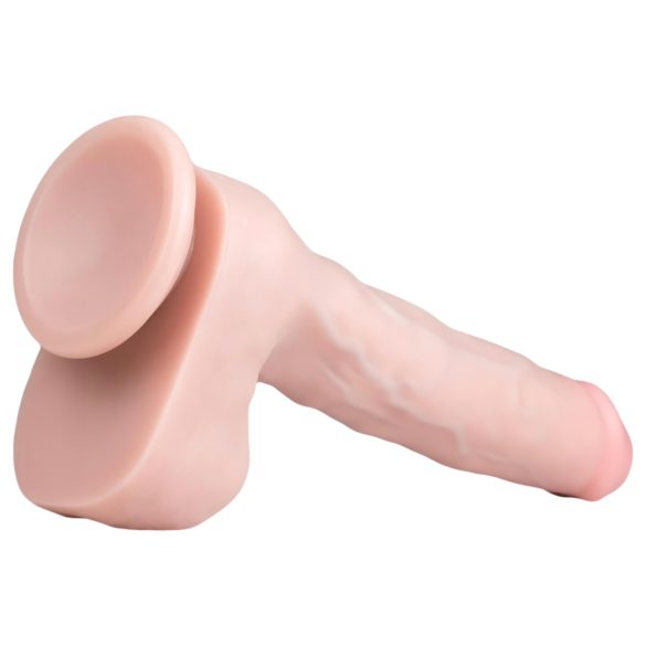 Easytoys - dildo ar stiprinājumu un sēkliniekiem 29,5 cm naturāls