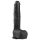 Easytoys - piesūcekņa liels dildo ar sēkliniekiem (29,5 cm) - melns