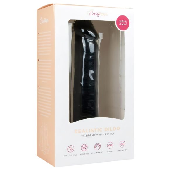 Easytoys - reālistisks dildo ar piesūcekni 20,5 cm melns