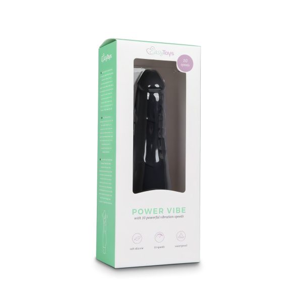 Easytoys Power Vibe - silikona vibrators vīriešiem normāls melns