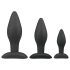 Easytoys Rocket - anālais aizbāznis komplekts - melns (3 daļas)