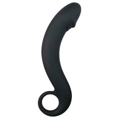 EasyToys anālais dildo izliekts silikona melns