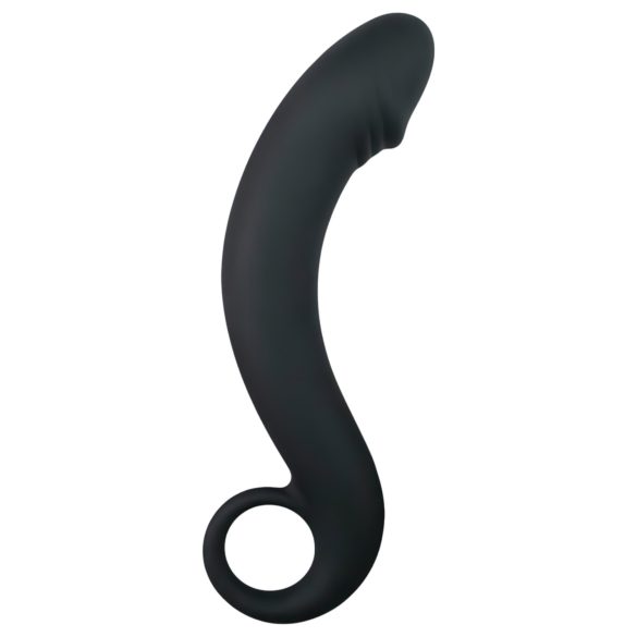 EasyToys anālais dildo izliekts silikona melns