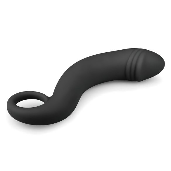 EasyToys anālais dildo izliekts silikona melns