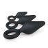 Easytoys - anālo spraudņu komplekts ar gredzenu - 3 gab. (melns)