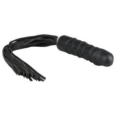   Easytoys Flogger - Vienota Pātagas un Silikona Dildo Komplekts (Melns)
