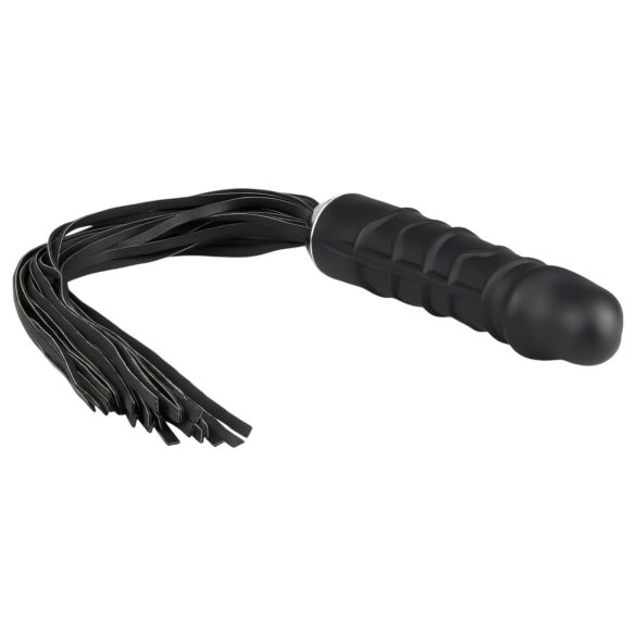Easytoys Flogger - Vienota Pātagas un Silikona Dildo Komplekts (Melns)