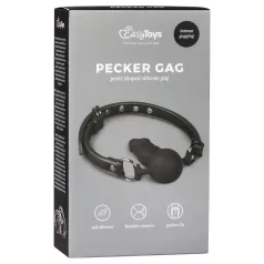 EasyToys - mutes aizbāznis ar iekšējo dildo (melns)
